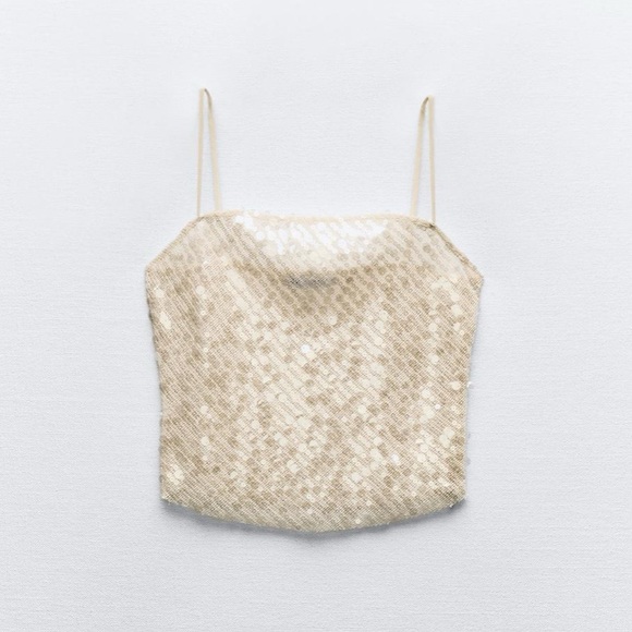 Zara limited edition celeb style sequin crop top - Picture 5 of 7